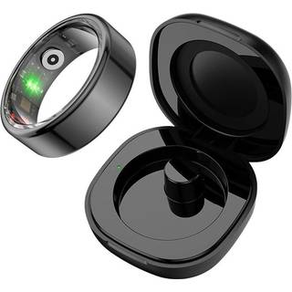 COLMI R02 Smart Ring, størrelse 9, 18,9 mm (sort) + opladningsetui.