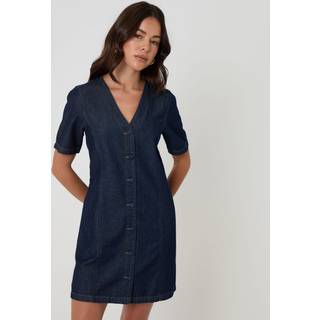 Threadbare Threadbare Blue Denim Button Up Mini Dress - EU 40 (UK 12)