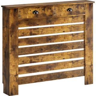 HOMCOM 95.5H x 111Wcm Radiator Cover, with Drawer - Rustic Brown