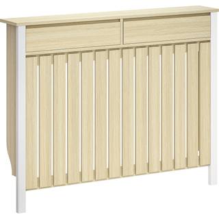 HOMCOM 93 x 119cm Rustic-Look Radiator Cover - Oak
