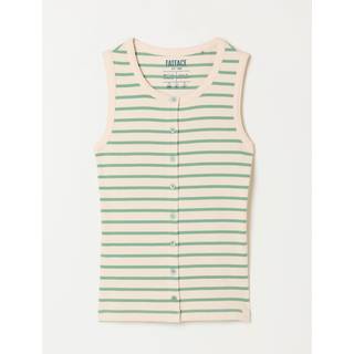 Fat Face FatFace Rosa Green/Ecru Stripe Button Ribbed Vest