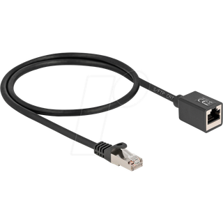 Delock Netværksforlængerkabel RJ45-stik til RJ45-jack Cat.6A S/FTP 0,5 m - Sort