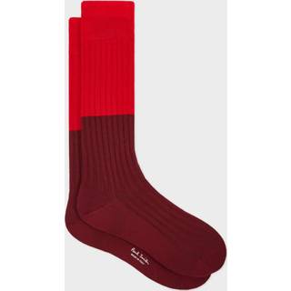 Paul Smith Red Ribbed Colour Block Socks