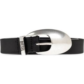 Diesel - Ceinture en cuir de 3 cm avec boucle sculpturale - Ceintures - Homme - Noir