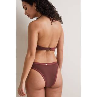 Contrast Mid Rise Bikini Bottom - Deep Rust