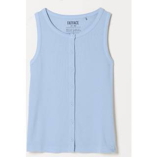 Fat Face FatFace Rosa Pale Blue Button Ribbed Vest