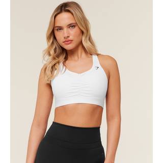 High Support Ruched Sports Bra - GS White