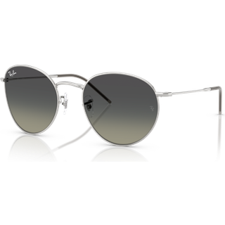 Ray - Ban Unisex Ray - Ban RBR0103S ROUND REVERSE 003/11 Solbriller Metal Sølv Grå Pantos Normal Skygge