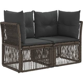 Havesofa Sæt 12 stk. polyrattan Grå, Uden bord