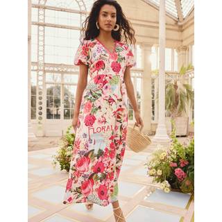Love & Roses Love & Roses Printed Ric Rac V-hals midikjole - EU 46 (UK 18)
