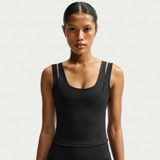 NikeSKIMS Matte tanktop med rund hals og dobbelte stropper til kvinder - sort