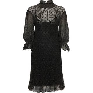Chloé Vestido corto de lamé con volantes - negro - L