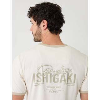 Threadbare Threadbare Cream Graphic Cotton Ringer T-Shirt