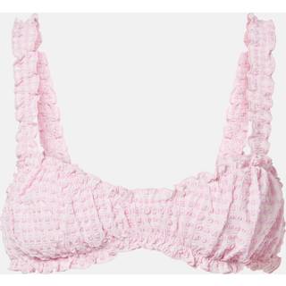 Simkhai Top de bikini a cuadros con volantes - rosa - L