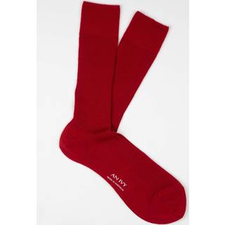 Red Ribbed Merino Socks - 41-42