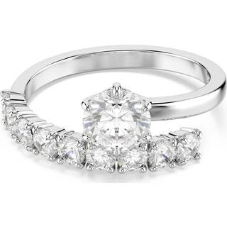 Matrix Offener Ring, Rundschliff, Weiß, Rhodiniert