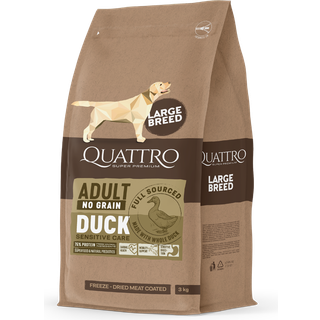 Quattro Super Premium No Grain Large Breed Adult, Duck 12kg.