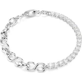 Matrix Armband, Rundschliff, Weiß, Rhodiniert