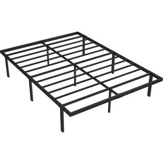 HOMCOM 4ft6 Double Bed Frame with Underbed Storage, Metal Platform Bed Frame with Steel Slat Support, No Box Spring Needed