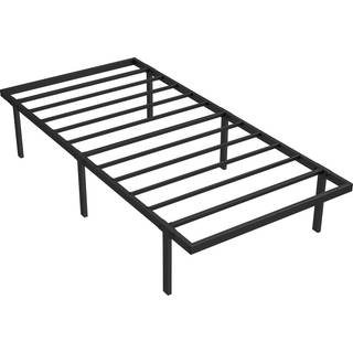 HOMCOM 3ft Single Bed Frame with Underbed Storage, Metal Platform Bed Frame with Steel Slat Support, No Box Spring Needed