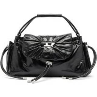 Diesel - Scrunch-D - Sac à poignée en cuir brillant froissé - Sacs à Main - Femme - Noir