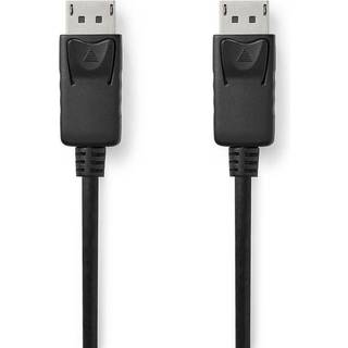 Nedis - Displayport kabel | DisplayPort Han | DisplayPort Han | 8K@60Hz | Guldplateret | 1.00 m | Runde | PVC | Sort | Box - CCGB37014BK10