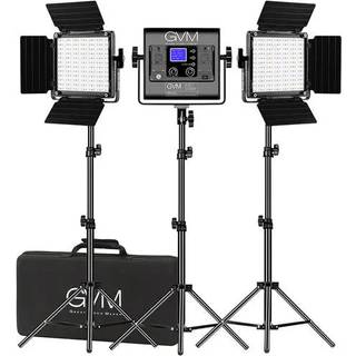 GVM 800D-RGB LED Studio 3-Video Light Kit