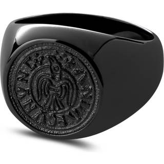 Aras | Sort Rustfri Stål Ravn Mønt Lillefinger Signet Ring