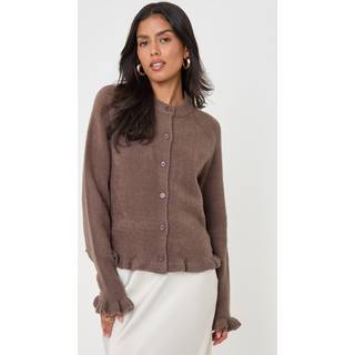 Threadbare Threadbare Cardigan med Flæsekant og rund hals