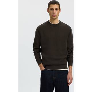 Selected Dane LS Knit Structure Crew Neck Forest Night