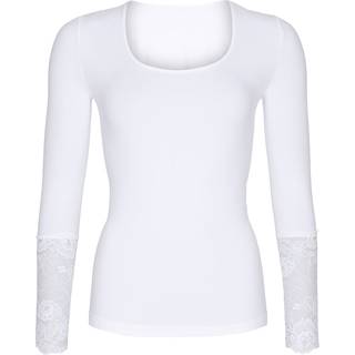 Tim & Simonsen Mary Bluse m/ blonde ærme - Hvid L/XL