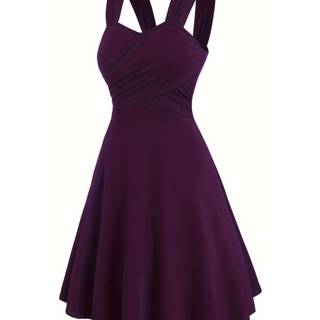TEMU Targeted Development Ruched Cross-shoulder Strap Dress