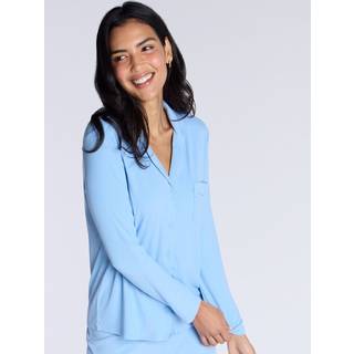 Boux Avenue Ribbed modal pyjama top - Blue - 14