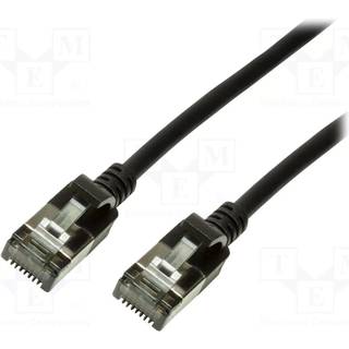 LogiLink Ultraflex SlimLine CAT 6a Shielded PIMF 2m Patchkabel Sort RAL 9010