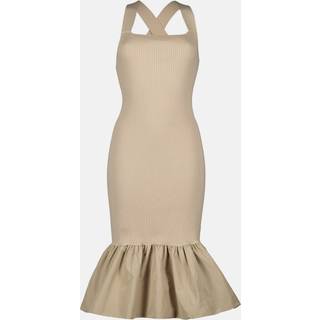 Beige Ribbed Dress - S