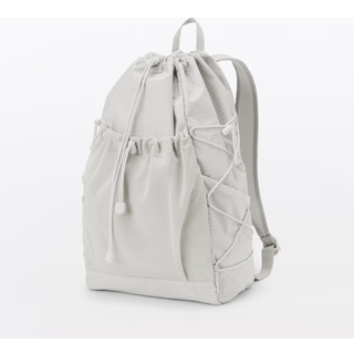 MUJI | Water-Repellent Ripstop Drawstring Backpack Light Grey One Size