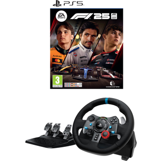 Logitech - G29 Driving Force Racing Wheel + F1 25 - PS5 Racerpakke Bundle - Fri fragt og klar til levering - Prismatch