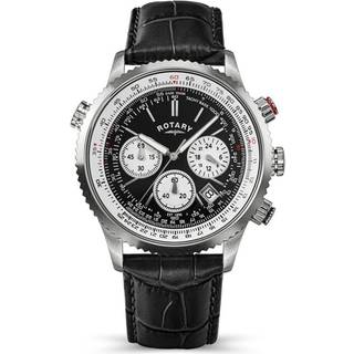 Rotary RGS10093/04 Pilot Chronograph Black Leather Strap Watch - W13347