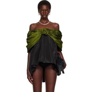 Simone Rocha Top drapeado - negro - XS