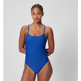 Speedo Women's Solid Racerback 1 Piece Badedragt Damer størrelse XS farve blå