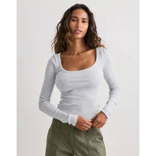 Nelly - Grå - Perfect Rib LS Top