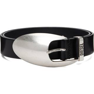 Diesel - Ceinture en cuir de 3 cm avec boucle sculpturale - Ceintures - Homme - Noir