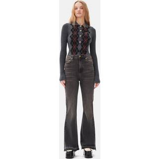 GANNI Washed Sort FlaRød Jeans Sort/Sort Bomuld - Størrelse 42