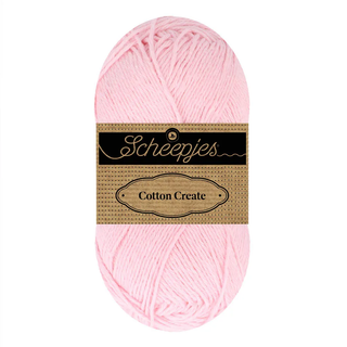 Scheepjes Cotton Create 718 Ruffle Indhold:50% genanvendt bomuld, 50% premium bomuld Vægt/længde:50 g = ca. 170 meter Anbefalede pinde:3.00 mm Strikkefasthed:10x10 cm = 28 m x 40p Vask: Maskinvask, max 40ºC..