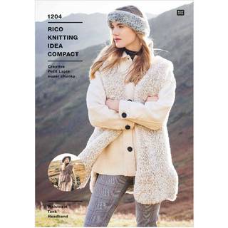 Rico Knitting Pattern Collection in Creative Petit Lapin Super Chunky Waistcoat, Tank & Headband Pattern (1204)