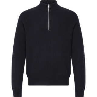 Filippa K Ribbed Wool Half Zip Navy