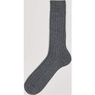 Bresciani Wool/Nylon Heavy Ribbed Socks Grey