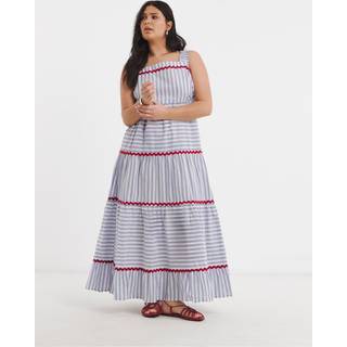 Simply Be Simply Be Ric Rac Stribet Maxikjole med Rac-kantdetalje - EU 38 (UK 10)