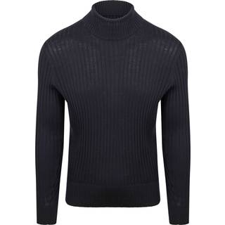 Suitable Rullekrave Rib Merino Navy Blå Mørkeblå måle S