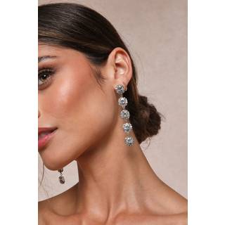 Made to Glow Silver Rhinestone Drop Earrings